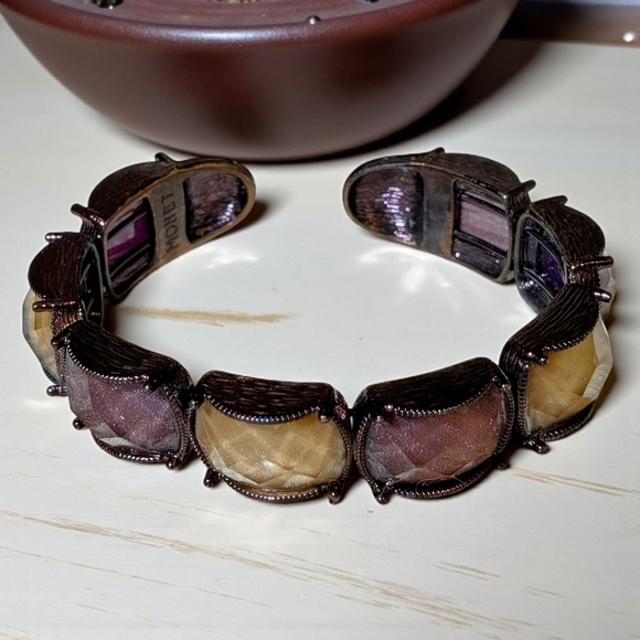 Earthy Vintage Monet Lucite Bracelet - Picture 1 of 5